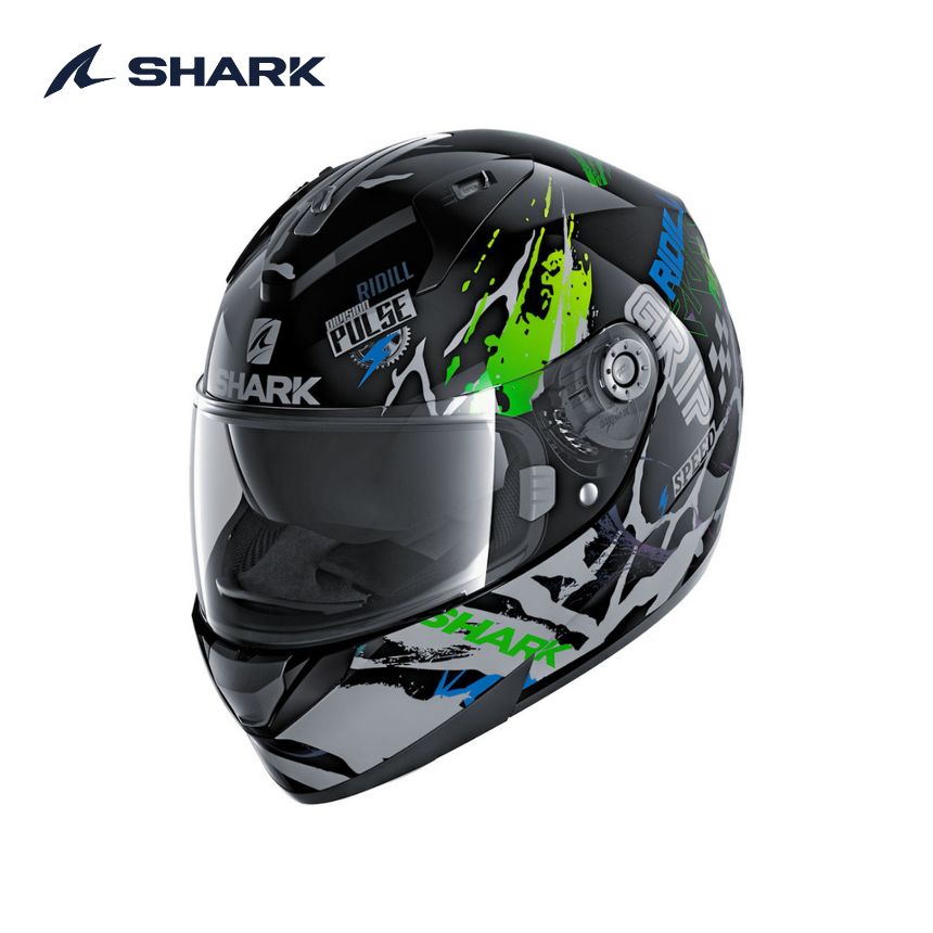 샤크 리딜 드리프트R 블랙 블루그린 헬멧 오토바이 풀페이스