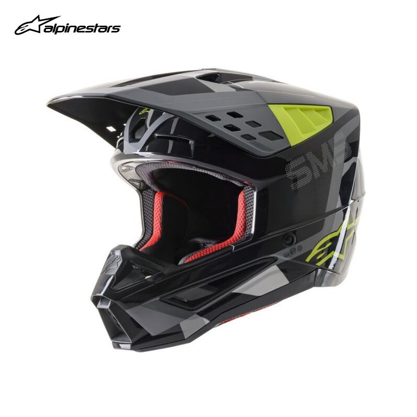 알파인스타 SM5 로버 앤트러사이트 형광옐로우 카모 오토바이 오프로드 헬멧