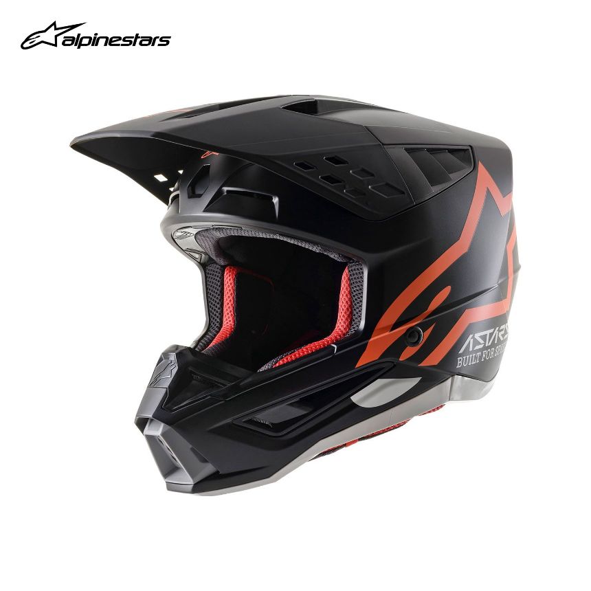 알파인스타 SM5 컴퍼스 무광블랙 형광오렌지 오토바이 오프로드 헬멧