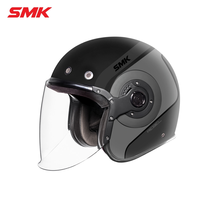 SMK 레트로 제트 레블 그레이 그레이 오토바이 오픈페이스 헬멧