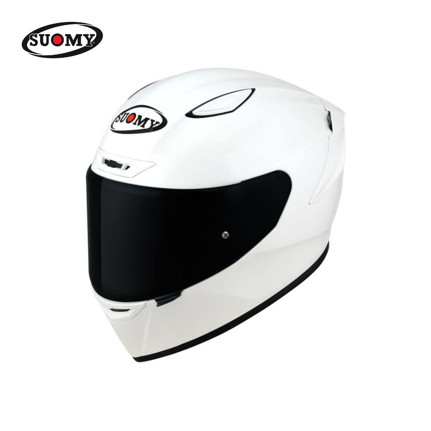 수오미 트랙1 솔리드 화이트 오토바이 풀페이스 헬멧
