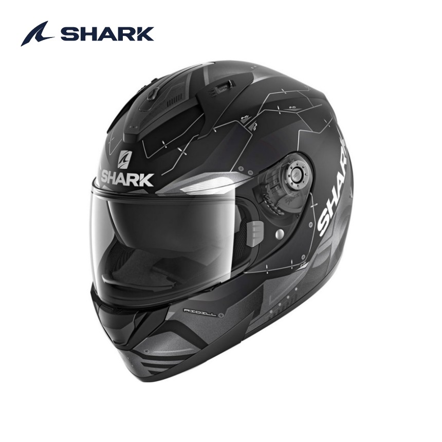 샤크 리딜 1.2 메카 무광 블랙 앤트러사이트실버 헬멧 오토바이 풀페이스