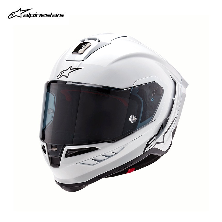 알파인스타 슈퍼테크 R10 솔리드 화이트 그로시 유로핏 카본 풀페이스 헬멧